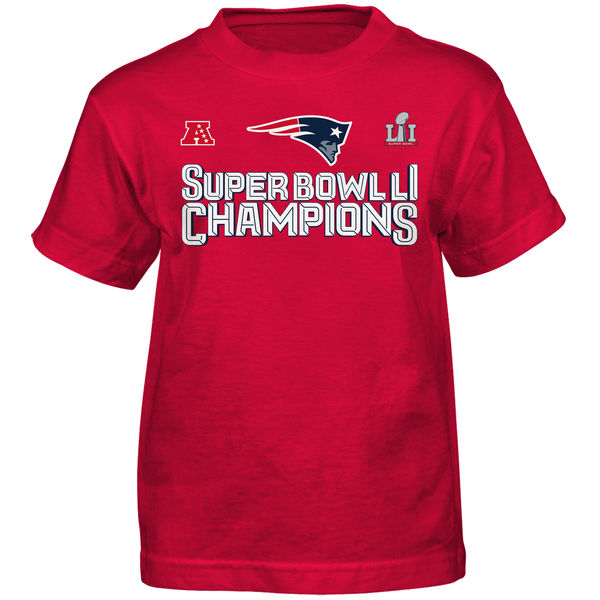 New England Patriots Preschool Super Bowl LI Champions Etched in Stone T-Shirt - Red